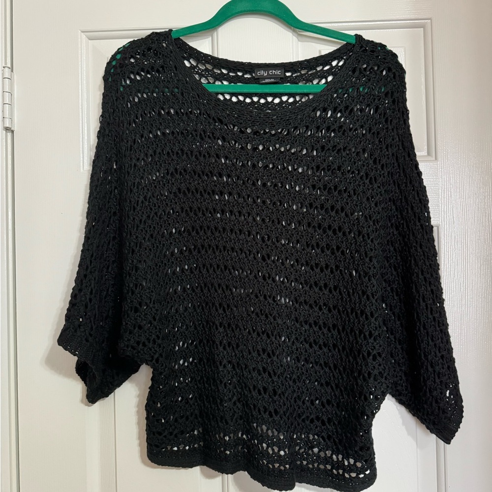 City Chic Crochet Sweater